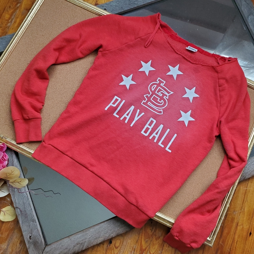 VS PINK Off the Shoulder Cardinals Pullover